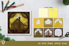 3D Shadow Box Cottage House Layered Paper Cut Product Image 1