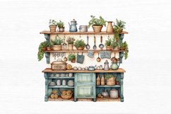 Cottage Kitchen Collection Watercolor Sublimation Clipart Product Image 4