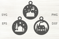 Cozy Cottage Christmas Ornaments SVG Product Image 1