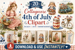 Cottagecore 4th of July Clipart Bundle | Patriotic PNG Product Image 1