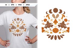 Cottagecore Aesthetic Mushroom, Lunar Phase & Frogs Template Product Image 1