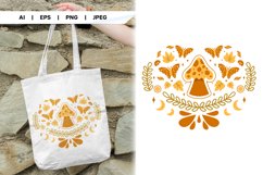 Cottagecore Aesthetic Mushroom, Butterflies & Fallen Leaves Product Image 1