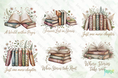 Cottagecore Books and Flowers Clipart Bundle Product Image 3