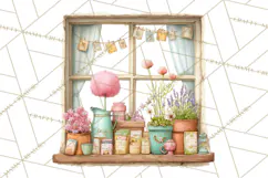 Cottagecore Clipart PNG, Whimsical Aesthetic Cozy Scenes Product Image 3