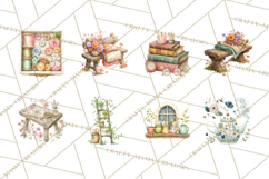 Cottagecore Clipart PNG, Whimsical Aesthetic Cozy Scenes Product Image 3