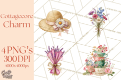 Cottagecore Clipart PNG, Whimsical Aesthetic Cozy Scenes Product Image 1