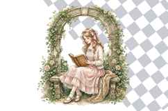 Cottagecore Coquette Reading Girl PNG Clipart Bundle Product Image 2