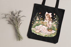 Cottagecore Coquette Reading Girl PNG Clipart Bundle Product Image 3