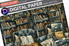 Cottagecore Cozy Reading Digital Paper Product Image 1