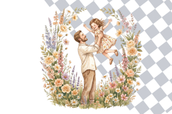 Cottagecore Dad and Daughter PNG Clipart Bundle Product Image 2