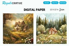 Cottagecore Digital Paper, Cottagecore Background Product Image 1