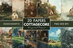 Cottagecore Digital Paper Bundle Product Image 1