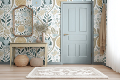 Vintage Wallpaper Painted Door Mockup PSD Product Image 8