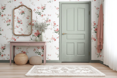 Vintage Wallpaper Painted Door Mockup PSD Product Image 9