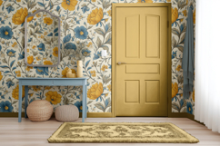 Vintage Wallpaper Painted Door Mockup PSD Product Image 6