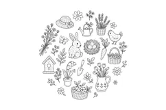 Spring Garden Embroidery Pattern PDF Bunny and Floral Product Image 2