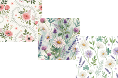 Cottagecore Floral Digital Papers, Foliage, Nursery, Greeting Card, Decoration, Wallpaper, Seamless Pattern, Gift Wrap, Wildflower, Blossom, Summer Pattern, Spring Pattern, Cute, Flower Bundle, Stationery, Flower Texture, Seamless Floral Pattern, Delicate