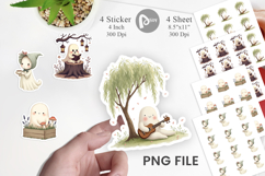 Cottagecore Ghosties Sticker Product Image 1