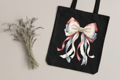 Cottagecore Lace Patriotic Bow Clipart PNG Bundle Product Image 3