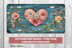 Valentine License Car Plate PNG | Vintage Heart Style Design Product Image 1
