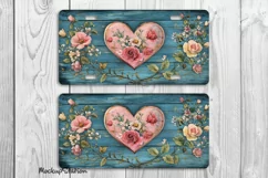 Valentine License Car Plate PNG | Vintage Heart Style Design Product Image 2