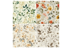 Cottagecore Linen Floral Pattern Set Product Image 2