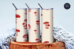 Cute Hand-Drawn Cottagecore Mushroom Art Digital Paper Product Image 3