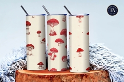 Cottagecore Mushroom Pattern Hand-Drawn Digital Paper Product Image 3