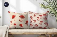 Mushroom Cottagecore Pattern Cute Design Digital Paper Product Image 2