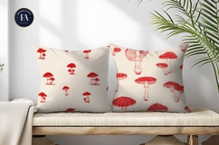 Hand-Drawn Cute Mushroom Cottagecore Digital Paper Product Image 2