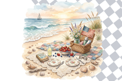 cottagecore Patriotic Americana Summer Picnic Clipart Product Image 2