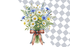 Cottagecore Patriotic Wildflower Bouquets PNG Bundle Product Image 2