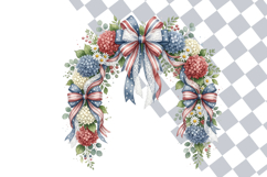 Cottagecore Patriotic Ribbon Garland Clipart PNG Bundle Product Image 2