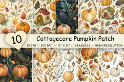 pumpkin digital paper, cottagecore fall pattern, pumpkin seamless pattern, autumn scrapbook paper, pumpkin patch pattern, fall digital paper, watercolor pumpkin paper, cottagecore autumn tile, pumpkin pattern pack, fall scrapbook paper, watercolor fall pa