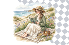 Cottagecore Reading Woman Clipart Bundle 30 PNG Files Product Image 2