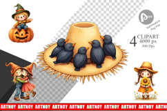 Cottagecore Scarecrows Clipart Product Image 1
