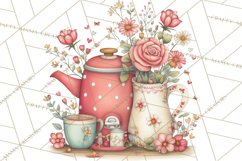 Cottagecore Valentine Kitchen Appliance Clipart PNG Clip Art Product Image 3