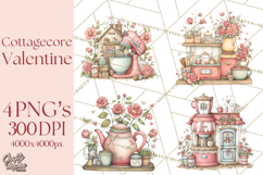 Cottagecore Valentine Kitchen Appliance Clipart PNG Clip Art Product Image 1