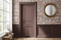 Vintage Wallpaper With Wainscotting Mockup PSD Product Image 10