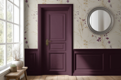 Vintage Wallpaper With Wainscotting Mockup PSD Product Image 4