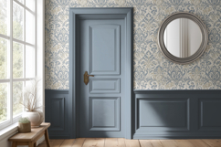 Vintage Wallpaper With Wainscotting Mockup PSD Product Image 7