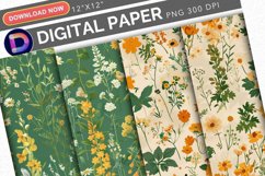 Cottagecore Wildflowers Digital Paper Product Image 1