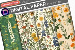 Cottagecore Wildflowers Digital Paper Product Image 1