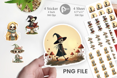 Cottagecore Witch Skeleton Sticker Product Image 1