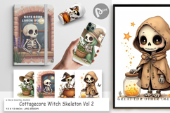 Digital Paper Cottagecore Witch Skeleton Product Image 1