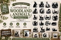 Cottagecore Woodland Animals Silhouette Clipart Product Image 1
