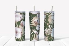 Cotton Flowers sublimation design Skinny tumbler wrap design 