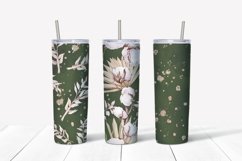 Cotton Flowers sublimation design Skinny tumbler wrap design 