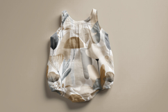 Summer Cotton Baby Bodysuit Mockup, Pattern Preview PSD Product Image 4