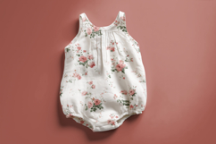 Summer Cotton Baby Bodysuit Mockup, Pattern Preview PSD Product Image 5
